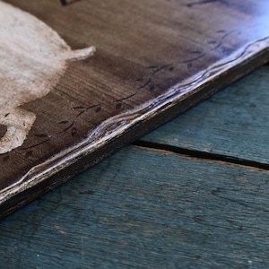 Handmade Large Rustic Easter Rabbit Wooden Sign, Primitive Folk Art ...