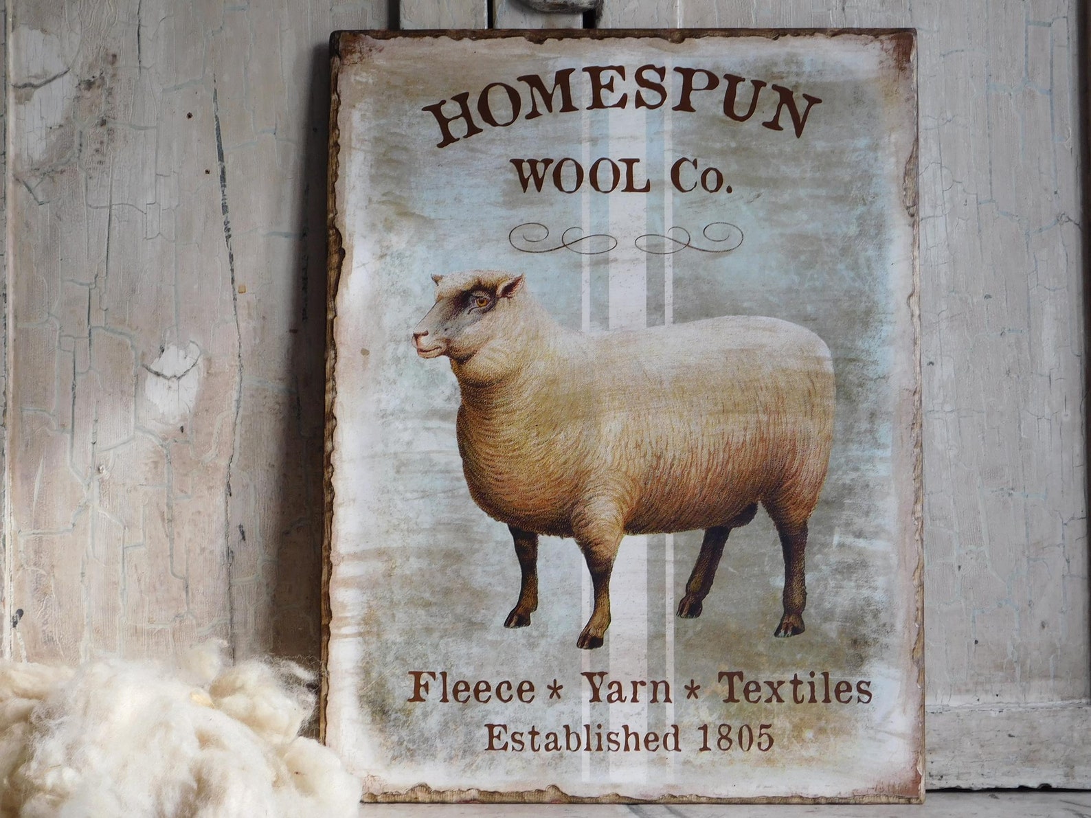 Large Primitive Sheep Wool Co. Sign Wooden Wall Sign | Etsy