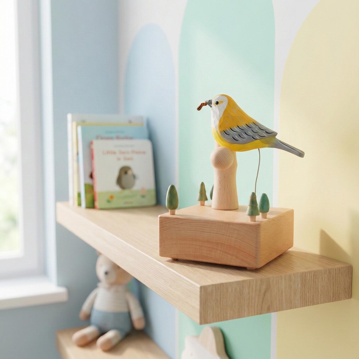 Wooden Bird Automaton – Hand Crank Kinetic Desk Decor - Etsy