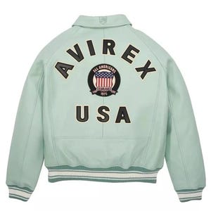 Avirex Bomber American Fashion Style Flight Genuine Cowhide Leather Jacket image 2