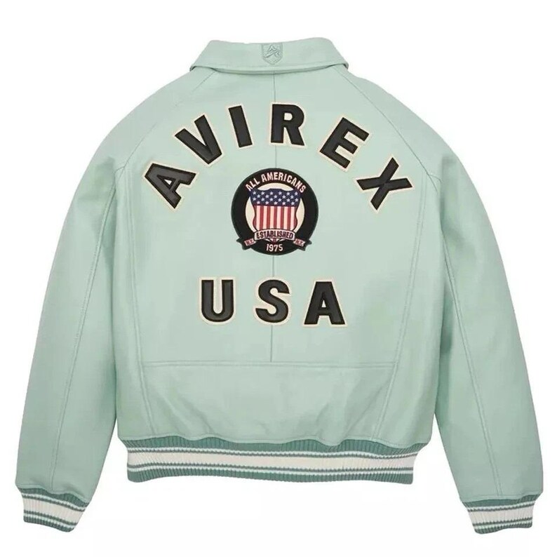 Avirex Bomber American Fashion Style Flight Genuine Cowhide Leather Jacket image 2