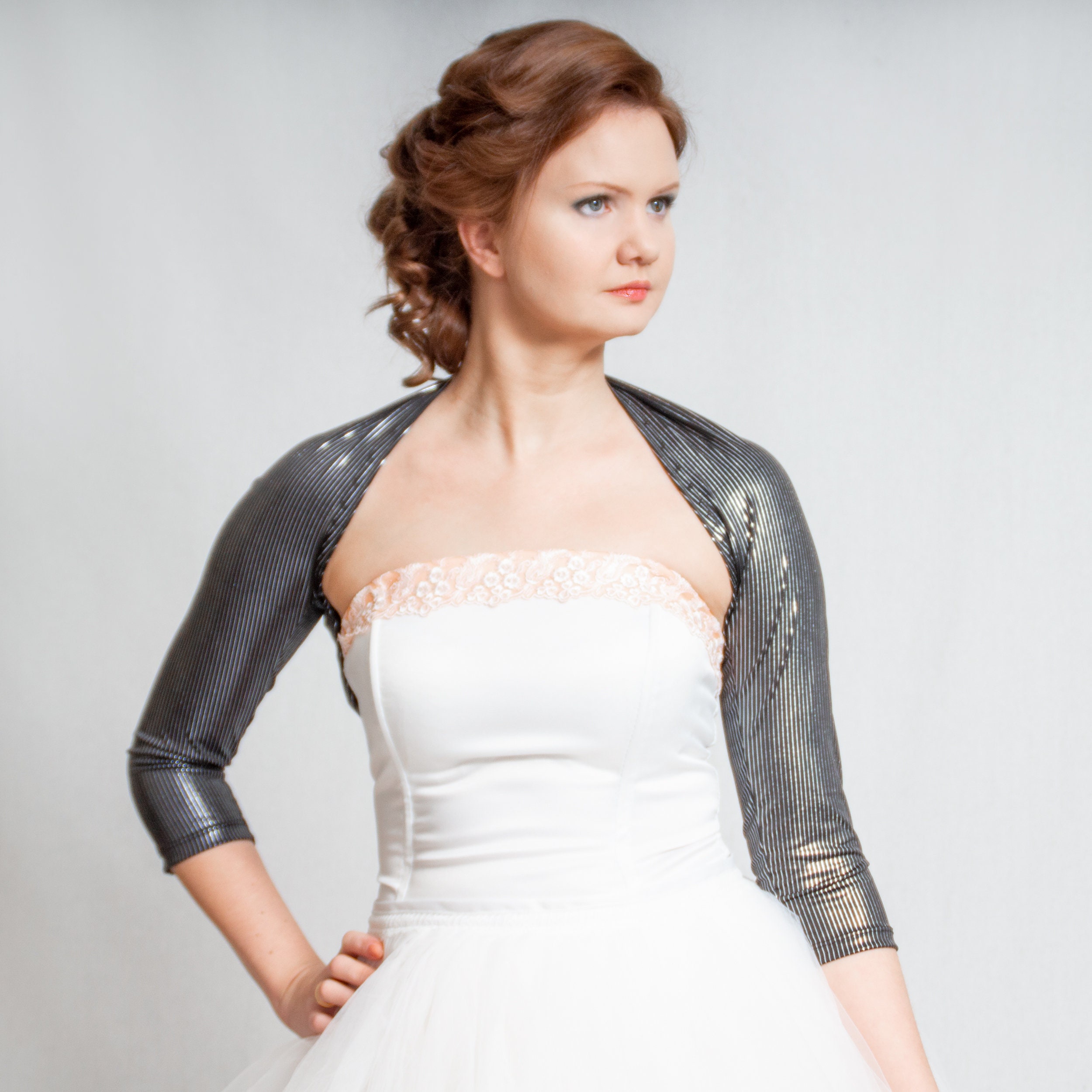Black Silver Shrug - Etsy