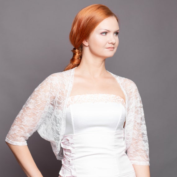 Sheer white bolero sale