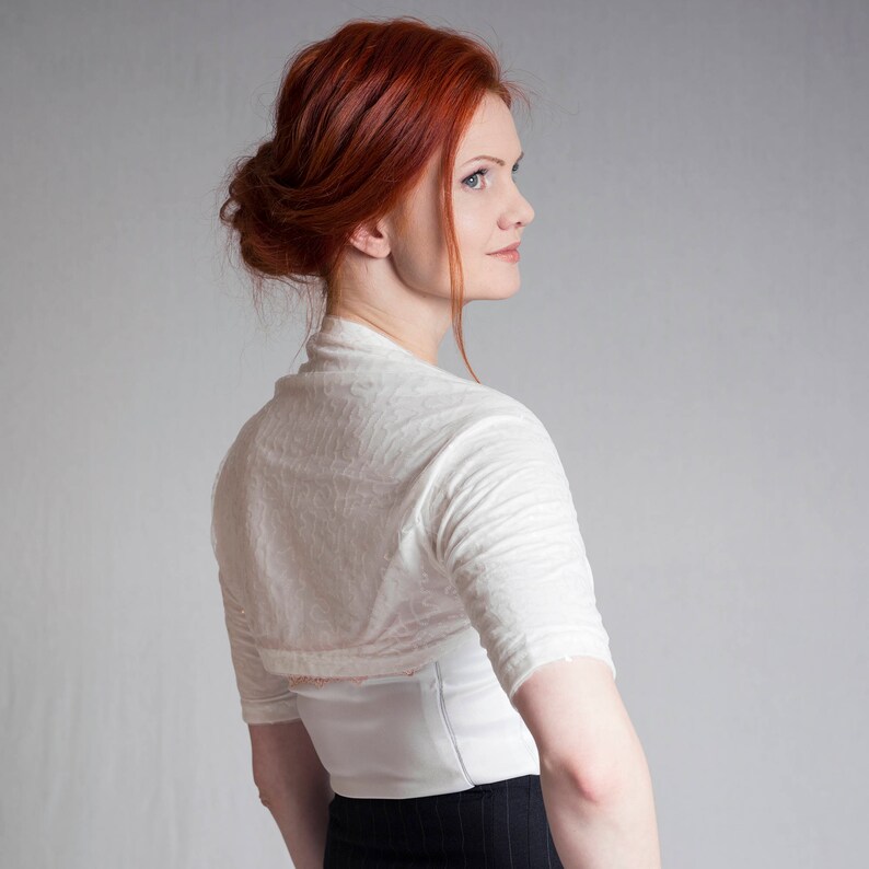 Sequin bridal shrug wedding bolero bridesmaids bolero White sequin shawl White Wedding bolero