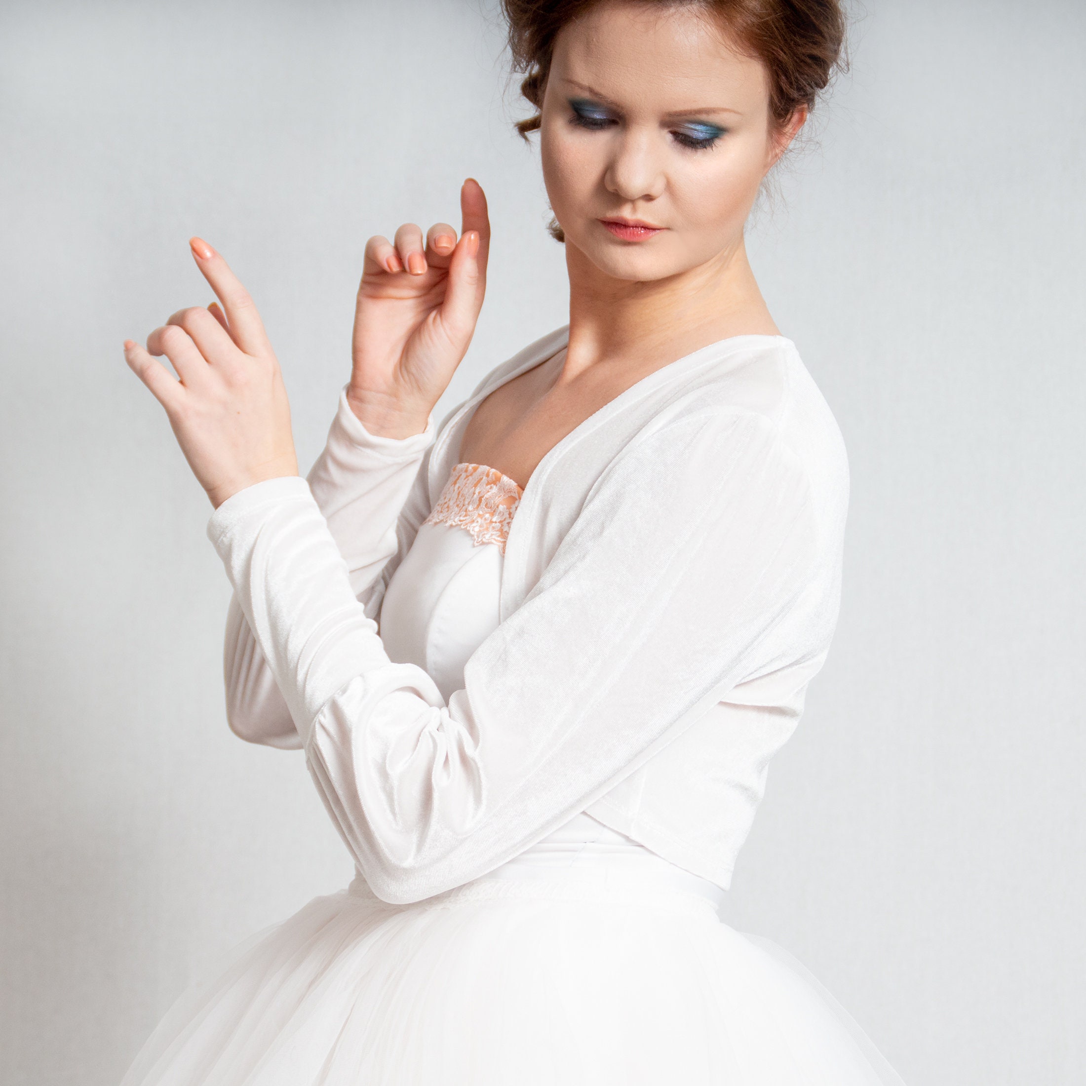 White Black Floral Chiffon Women Bolero Female Wedding Wrap