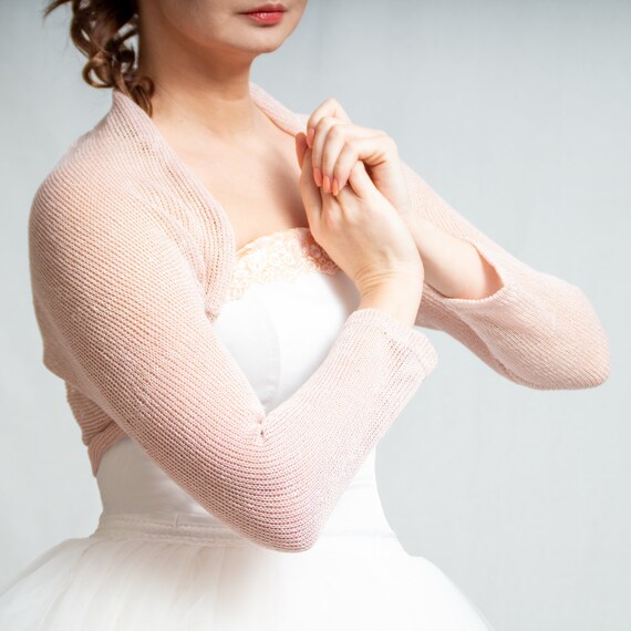 Pink Wedding Bolero Dusky Knit Real 