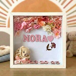 Personalisierter 3D‑Geburts‑Fotorahmen mit Name & Datum | Geschenk zur Geburt | Nachtlicht | Erinnerungsstück für Neugeborene
