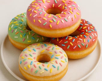 Foto de donuts pastel / Chispas de colores, uso comercial (descarga digital)