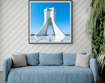 Azadi Turm Teheran, Moderne Architektur Wandkunst, Minimale Stadtansicht, Iran Wahrzeichen, digitaler Download