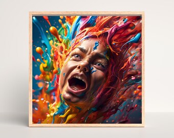 Splashed – Color Explosion Portrait Art Print