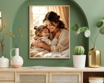 Mother Child Embrace Wall Art Set | Romantic Pastel Feminine Decor (Digital Download)