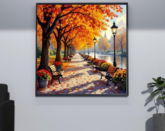 Herbst Park Gehweg Wandkunst