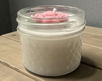 Pressed Floral Soy Candle | Upcycled Wax Flower | Handmade Eco-Friendly