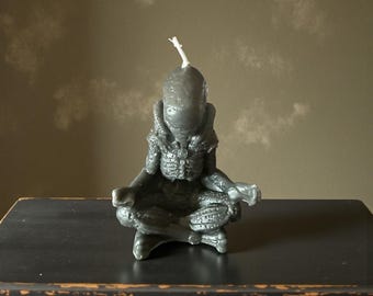 Alien Inspired Creature Candle | Extraterrestrial Gothic Decor | Soy Beeswax Sculpture Candle