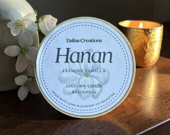 Gaza Support Candle | Coconut Soy Wax | Wood Wick Option | Floral Scent | Gift for Cause