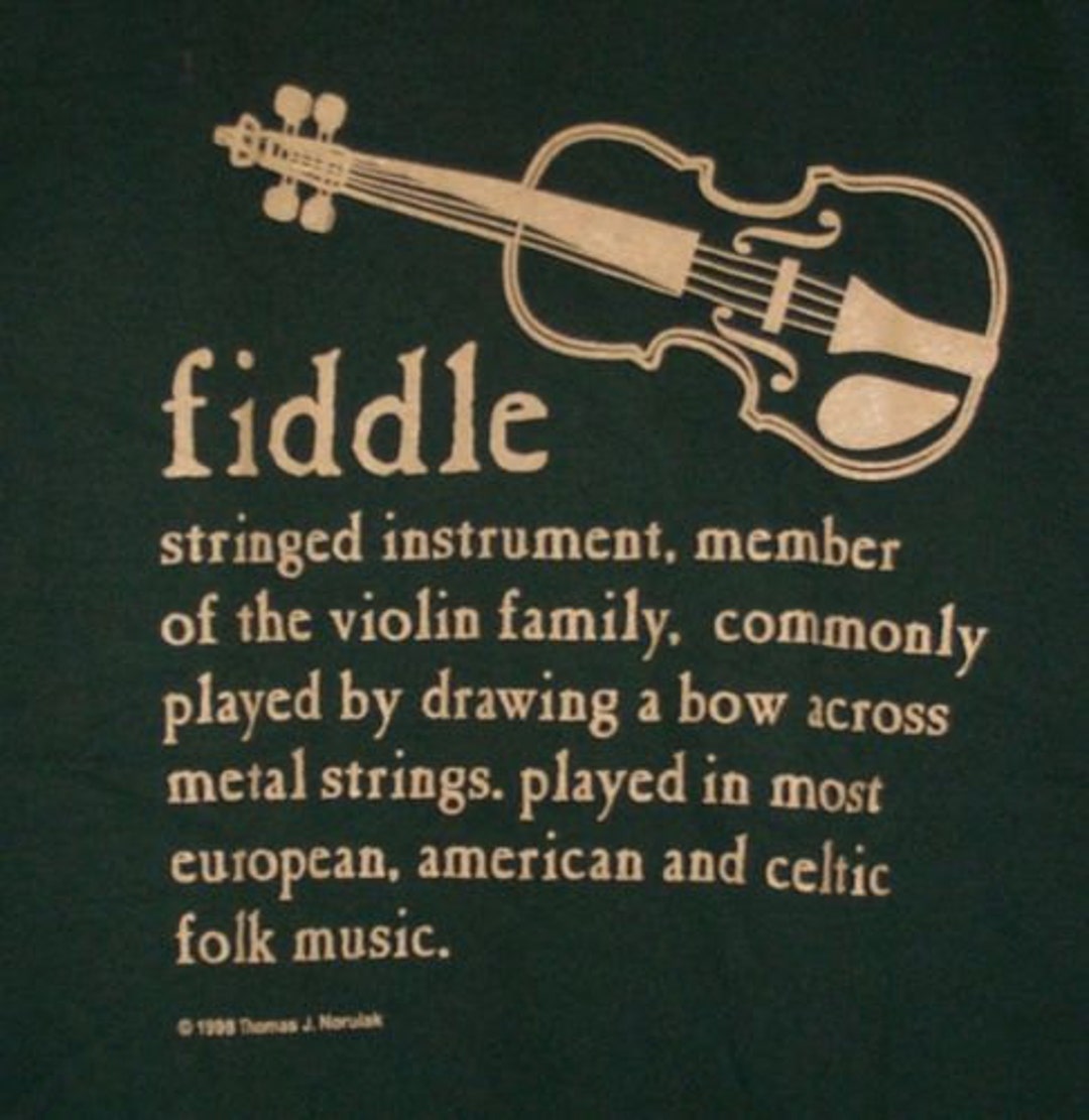 Fiddle Definition T Shirt Hand Screenprinted 100 Cotton Etsy