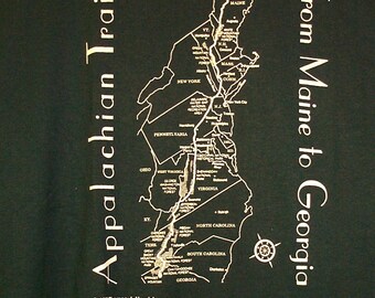 Appalachian Trail Map Sweatshirt beige on Forest Green