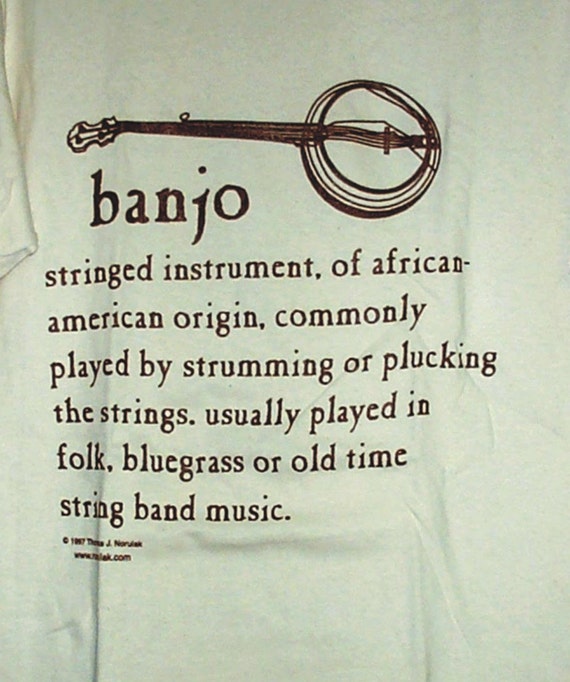 Hand Screenprinted Banjo Definition Tshirt Etsy