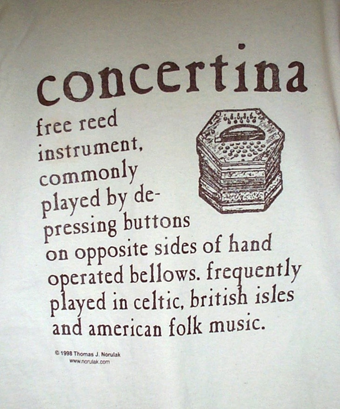 Concertina Definition Tshirt Hand Screenprinted Etsy
