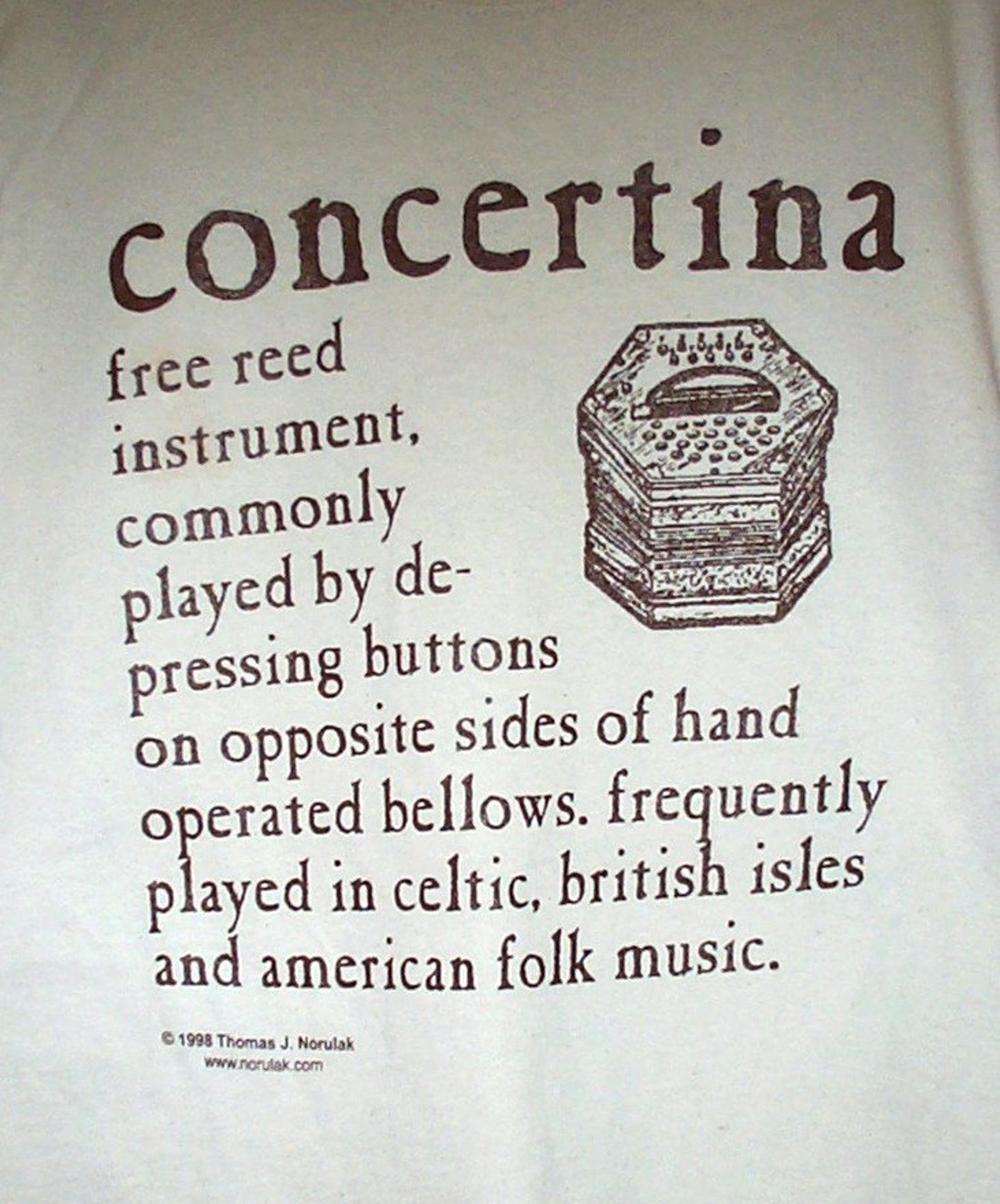 Concertina Definition Tshirt Hand Screenprinted Etsy