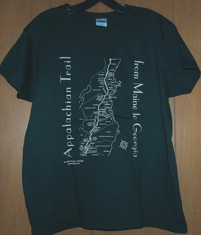 Appalachian Trail T Shirt With Map On Back 