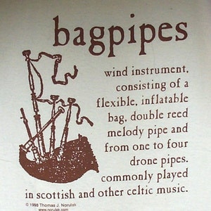 Hand Screened Bagpipe Definition T-Shirt
