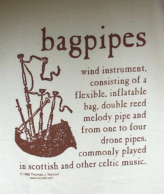 Hand Screened Bagpipe Definition Tshirt Etsy
