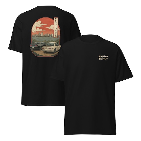 Japanese Vintage Style Skyline T-shirt - Etsy