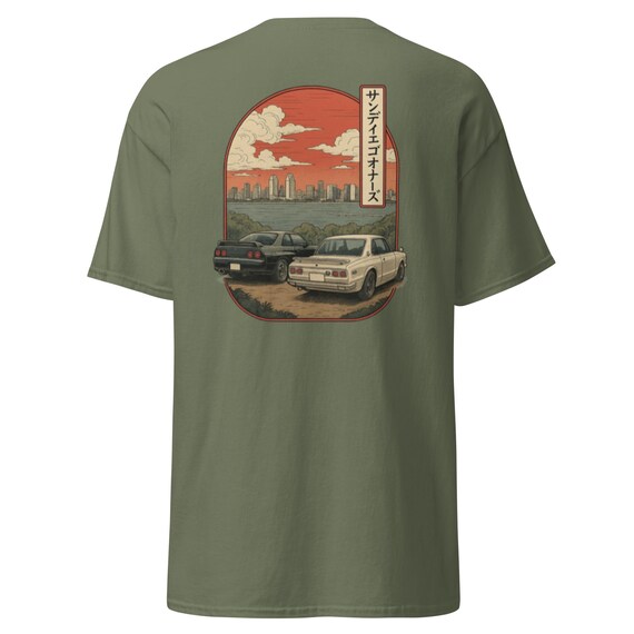 Japanese Vintage Style Skyline T-shirt - Etsy