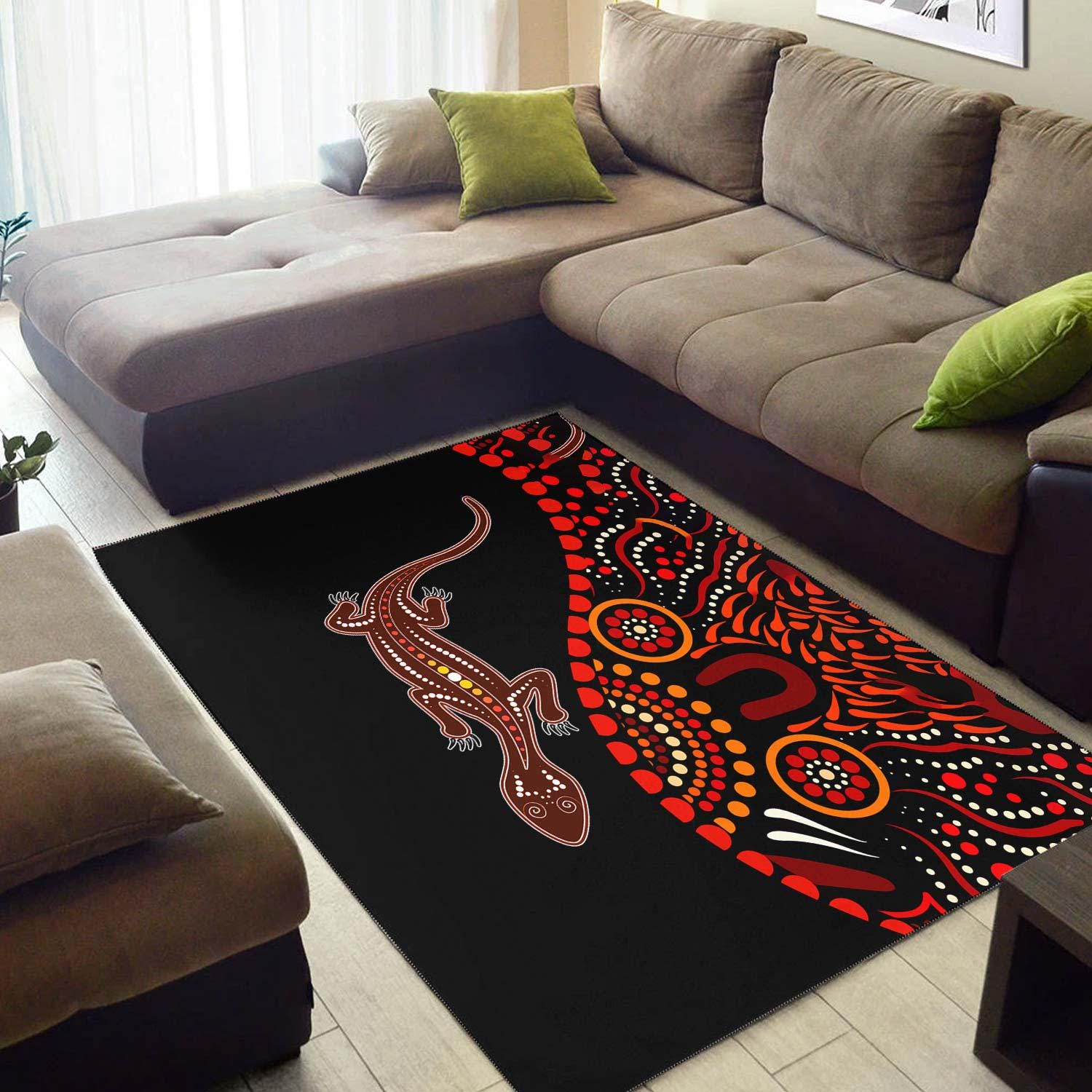 Cool Rug Lizard Lizard Aboriginal-inspired Area Rug: Indigenous Dot Art Home Decor - Etsy