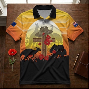 Remembrance Day Polo Australian Animals - Kangaroo Koala Slouch Hat - Lest We Forget Shirt