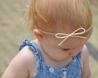 CHOOSE YOUR COLORS - Dainty Suede Bow Headband