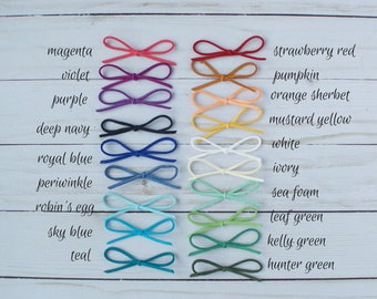 CHOOSE YOUR COLORS - Dainty Suede Bow Headband