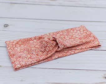 Pink Daisy Floral - Twist Headband - Wrap Headband - Mommy and Me Sets - Turban Headband