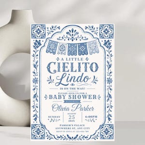Editable Cielito Lindo Dusty Blue Baby Shower Invitation, Mexican Talavera Papel Picado Invite, Terracotta Spanish Theme, Canva Template 
Cielito Lindo Baby Shower Invitation Template Blue Mexican Baby Shower Invite Editable Canva Download 
Editable Cielito Lindo Invitation, Cielito Lindo Baby Shower Invitation, Mexican Baby Shower Invitation, Papel Picado Invite, Blue Talavera