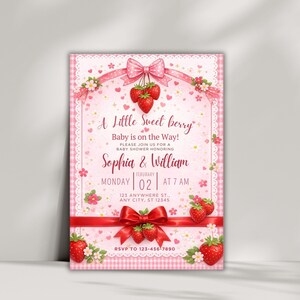 Strawberry Baby Shower Invitation, Editable Pink Baby Shower Invite, Printable Berry Sweet Baby Shower Canva Template, Digital Download 
Editable Berry Sweet Baby Shower Invitation Template, Strawberry Baby Shower Invite, Pink Girl Baby Shower,Canva Invitation,Instant Download
Strawberry Baby Shower Invitation Template, Editable Pink Baby Shower Invite, Berry Sweet Invitation, Printable Invite, Digital Download