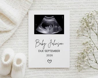 Modèle de faire-part de grossesse minimaliste et moderne, annonce de naissance neutre et modifiable pour les réseaux sociaux