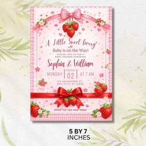 Strawberry Baby Shower Invitation, Editable Pink Baby Shower Invite, Printable Berry Sweet Baby Shower Canva Template, Digital Download 
Editable Berry Sweet Baby Shower Invitation Template, Strawberry Baby Shower Invite, Pink Girl Baby Shower,Canva Invitation,Instant Download
Strawberry Baby Shower Invitation Template, Editable Pink Baby Shower Invite, Berry Sweet Invitation, Printable Invite, Digital Download