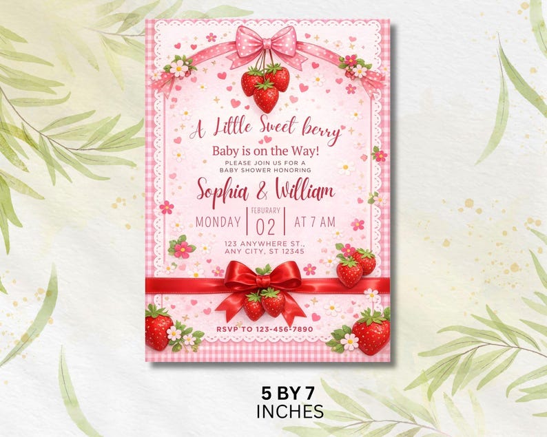 Strawberry Baby Shower Invitation, Editable Pink Baby Shower Invite, Printable Berry Sweet Baby Shower Canva Template, Digital Download 
Editable Berry Sweet Baby Shower Invitation Template, Strawberry Baby Shower Invite, Pink Girl Baby Shower,Canva Invitation,Instant Download
Strawberry Baby Shower Invitation Template, Editable Pink Baby Shower Invite, Berry Sweet Invitation, Printable Invite, Digital Download