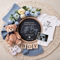Little Boy Pregnancy Announcement,Digital Baby Boy Pregnancy Template for Social Media Editable Canva Template,Its a Boy Little Brother