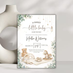 Gender Neutral Baby Shower Invitation, Canva Baby Clothes Baby Shower Editable Template, Baby Brunch Neutral Eucalyptus Printable Invite
Gender Neutral Baby Shower Invitation, Canva Baby Clothes Baby Shower Editable Template, Neutral Baby Brunch Printable Invite
Gender Neutral Baby Shower Invitation – Editable Canva Eucalyptus Mobile Evite