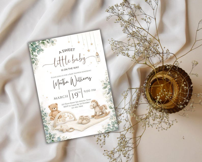 Gender Neutral Baby Shower Invitation, Canva Baby Clothes Baby Shower Editable Template, Baby Brunch Neutral Eucalyptus Printable Invite
Gender Neutral Baby Shower Invitation, Canva Baby Clothes Baby Shower Editable Template, Neutral Baby Brunch Printable Invite
Gender Neutral Baby Shower Invitation – Editable Canva Eucalyptus Mobile Evite