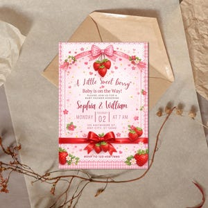 Strawberry Baby Shower Invitation, Editable Pink Baby Shower Invite, Printable Berry Sweet Baby Shower Canva Template, Digital Download 
Editable Berry Sweet Baby Shower Invitation Template, Strawberry Baby Shower Invite, Pink Girl Baby Shower,Canva Invitation,Instant Download
Strawberry Baby Shower Invitation Template, Editable Pink Baby Shower Invite, Berry Sweet Invitation, Printable Invite, Digital Download