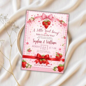 Strawberry Baby Shower Invitation, Editable Pink Baby Shower Invite, Printable Berry Sweet Baby Shower Canva Template, Digital Download 
Editable Berry Sweet Baby Shower Invitation Template, Strawberry Baby Shower Invite, Pink Girl Baby Shower,Canva Invitation,Instant Download
Strawberry Baby Shower Invitation Template, Editable Pink Baby Shower Invite, Berry Sweet Invitation, Printable Invite, Digital Download