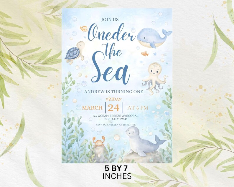 Oneder the Sea Birthday Invitation, Editable Canva Template, Watercolour Sea Animals,  DIGITAL DOWNLOAD
Oneder the Sea Birthday Invitation, Editable Canva Template, Watercolour Sea Animals, Nautical Ocean Kids Birthday Invite, Digital Download
Oneder The Sea Invitation Boy Editable Canva Template Watercolour Sea Animals Nautical Ocean Kids First Birthday Invite DIGITAL DOWNLOAD