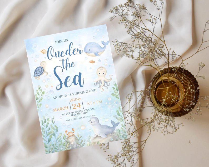 Oneder the Sea Birthday Invitation, Editable Canva Template, Watercolour Sea Animals,  DIGITAL DOWNLOAD
Oneder the Sea Birthday Invitation, Editable Canva Template, Watercolour Sea Animals, Nautical Ocean Kids Birthday Invite, Digital Download
Oneder The Sea Invitation Boy Editable Canva Template Watercolour Sea Animals Nautical Ocean Kids First Birthday Invite DIGITAL DOWNLOAD