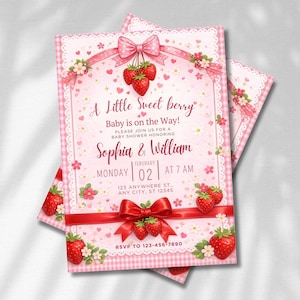 Strawberry Baby Shower Invitation, Editable Pink Baby Shower Invite, Printable Berry Sweet Baby Shower Canva Template, Digital Download 
Editable Berry Sweet Baby Shower Invitation Template, Strawberry Baby Shower Invite, Pink Girl Baby Shower,Canva Invitation,Instant Download
Strawberry Baby Shower Invitation Template, Editable Pink Baby Shower Invite, Berry Sweet Invitation, Printable Invite, Digital Download