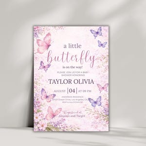 Editable Butterfly Baby Shower Invitation, Pink and Purple Butterfly Invitation, A Little Butterfly Is On The Way, Girl Butterfly Invitation
Butterfly Baby Shower Invitation, Pink Purple Butterfly Invitation Template, Editable Butterfly Baby Shower Invite Girl, Flowers, Canva
EDITABLE Butterfly Baby Shower Invitation A Baby Butterfly is on Her Way Baby Shower Girl theme Pink Butterfly Invite Downloadable & Printed