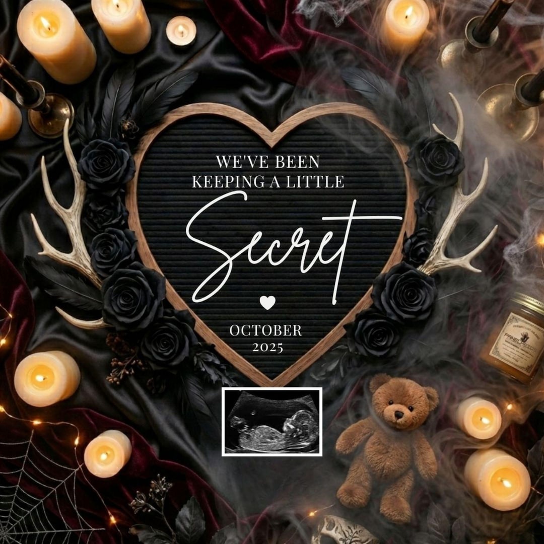 Little Secret Pregnancy Announcement Digital,editable Halloween ...