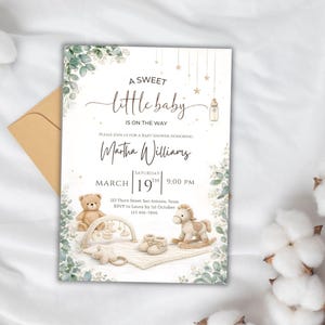 Gender Neutral Baby Shower Invitation, Canva Baby Clothes Baby Shower Editable Template, Baby Brunch Neutral Eucalyptus Printable Invite
Gender Neutral Baby Shower Invitation, Canva Baby Clothes Baby Shower Editable Template, Neutral Baby Brunch Printable Invite
Gender Neutral Baby Shower Invitation – Editable Canva Eucalyptus Mobile Evite